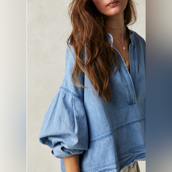 Free people Jude denim pullover size XS - Picture 3 of 8